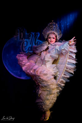 Janet Fischiettoperforming at the Blue Moon Cabaret - The Decadent Burlesque Soiree by Boudoir Noir Production, Finest Vintage Entertainment!